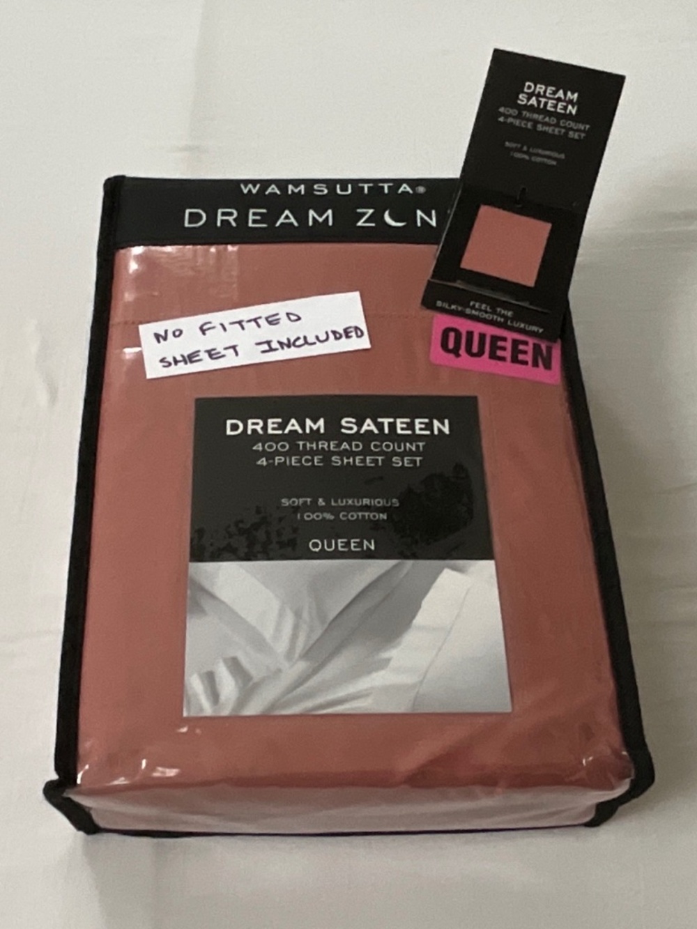 NWT WAMSUTTA Dream Zone 400TC Cotton Sateen Sheet Set QUEEN